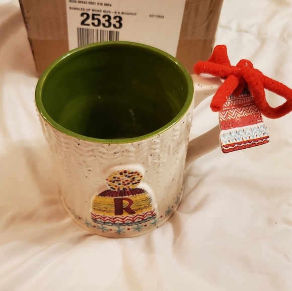 Anthropologie Bundled Up Monogram Mug- "R" - Picture 2 of 10